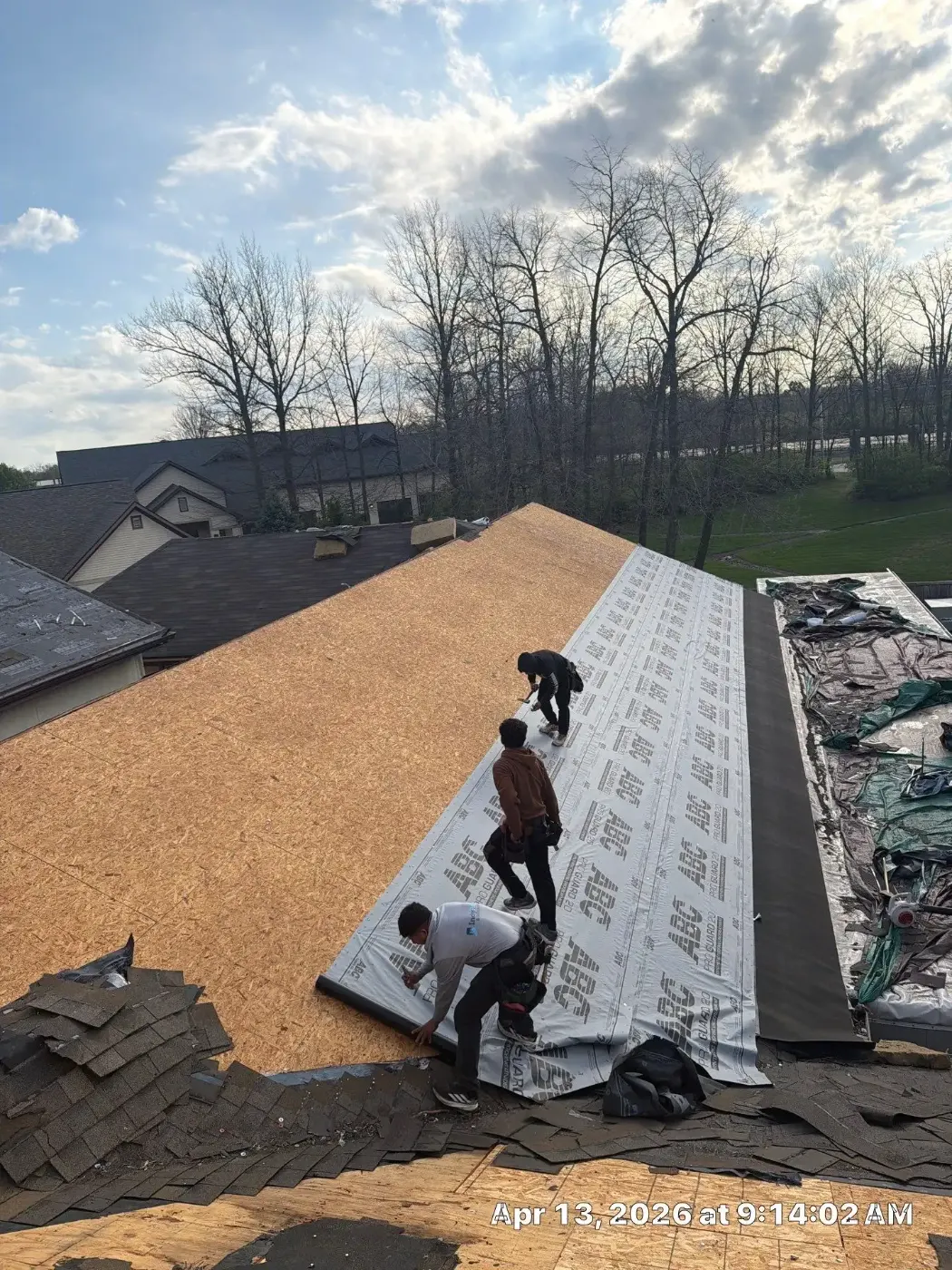 Storm damage documentation on a Rossville commercial building